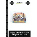 Özel Üretim Hediyelik Hatıra Dekoratif Turistik Ahşap İstanbul Temalı Magnet Alk4364