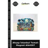 Özel Üretim Hediyelik Hatıra Dekoratif Turistik Ahşap İstanbul Temalı Magnet Alk4597