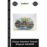 Özel Üretim Hediyelik Hatıra Dekoratif Turistik Ahşap İstanbul Temalı Magnet Alk4598