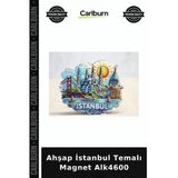 Özel Üretim Hediyelik Hatıra Dekoratif Turistik Ahşap İstanbul Temalı Magnet Alk4600