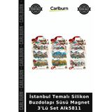 Özel Üretim Hediyelik Hatıra İstanbul Temalı Silikon Buzdolapı Süsü Magnet 3'Lü Set Alk5811