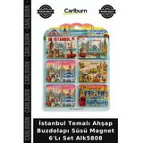 Özel Üretim Hediyelik Hatıra Mutfak İstanbul Temalı Ahşap Buzdolapı Süsü Magnet 6'Lı Set