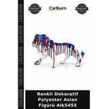 Özel Üretim Hediyelik Salon Biblo Renkli Dekoratif Polyester Aslan Figürü Alk5455 Vitrin