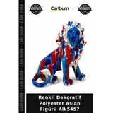 Özel Üretim Hediyelik Salon Biblo Renkli Dekoratif Polyester Aslan Figürü Alk5457