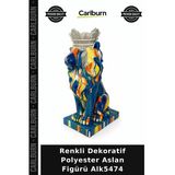 Özel Üretim Hediyelik Salon Ev Aksesuarı Biblo Renkli Dekoratif Polyester Aslan Figürü Alk5474