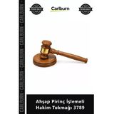 Özel Üretim Hukukçu Hediyesi Dekoratif Kaliteli Ceviz Şık Ahşap Pirinç İşlemeli Hakim Tokmağı 3789