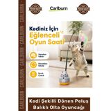 Özel Üretim İnteraktif 360 Dönen Yapışkanlı Eğitici Kedi Şekilli Dönen Peluş Balıklı Olta Oyuncağı