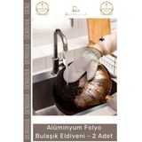 Özel Üretim Isıya Dayanıklı Mutfak Temizlik Tencere Parlatma Alüminyum Folyo Bulaşık Eldiveni - 2 Adet