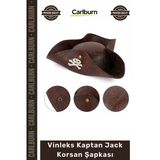 Özel Üretim Kaliteli Kostüm Partisi Tiyatro Gösterisi Yetişkin Vinleks Kaptan Jack Korsan Şapkası