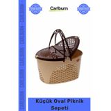 Özel Üretim Kaliteli Plastik Dayanıklı Ergonomik Şık Taşınabilir Pratik Küçük Oval Piknik Sepeti