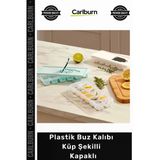Özel Üretim Kaliteli Sağlam Hijyenik Mutfak Gereci Gı Uyumlu Plastik Buz Kalıbı Küp Şekilli Kapaklı
