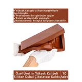 Özel Üretim Kaliteli Yüksek Isıya Dayanıklı Esnek Silikon Dubai Çikolatası Kalıbı 10 Adet