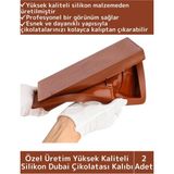 Özel Üretim Kaliteli Yüksek Isıya Dayanıklı Esnek Silikon Dubai Çikolatası Kalıbı 2 Adet