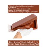Özel Üretim Kaliteli Yüksek Isıya Dayanıklı Esnek Silikon Dubai Çikolatası Kalıbı 5 Adet