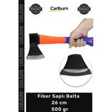 Özel Üretim Kamp Doğa Bahçe İşleri Profesyonel Çelik Ergonomik Fiber Saplı Balta 26 Cm 500 Gr