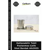 Özel Üretim Kamp Outdoor Seyahat Katlanabilir Tekli Paslanmaz Çelik Shot Bardak Alk3935