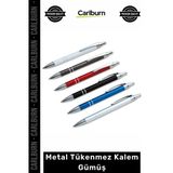 Özel Üretim Lüks Ofis Hediyelik Kaliteli Şık Tasarım Ergonomik İmza Metal Tükenmez Kalem Gümüş