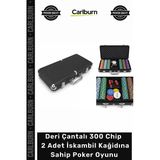 Özel Üretim Lüks Profesyonel Deri Çantalı 300 Chip 2 Adet İskambil Kağidına Sahip Poker Oyunu