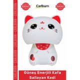 Özel Üretim Maneki Neko Japon Kültürü Şans Solar Dekoratif Obje Güneş Enerjili Kafa Sallayan Kedi