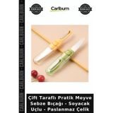 Özel Üretim Mutfak Gereci Çift Taraflı Pratik Meyve Sebze Bıçağı - Soyacak Uçlu - Paslanmaz Çelik