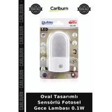 Özel Üretim Otomatik Pratik Kompakt Fotosel Gece Lambası - Sensörlü - Oval Tasarım - 0.1W