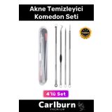 Özel Üretim Paslanmaz Çelik Günlük Cilt Bakım Siyah Nokta Akne Temizleyici Kutulu Komedon 4'lü Set
