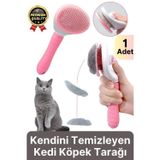 Özel Üretim Pembe Kendini Temizleyen Otomatik Tuşlu Evcil Hayvan Pet Tüy Toplayıcı Kedi Köpek Tarağı