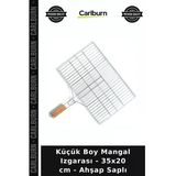 Özel Üretim Piknik Kamp Barbekü Tel Izgara Küçük Boy Mangal Izgarası - 35X20 Cm - Ahşap Saplı