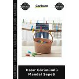 Özel Üretim Pratik Düzenleyici Plastik Balkon Banyo Çamaşır Dekoratif Hasır Görünümlü Mandal Sepeti