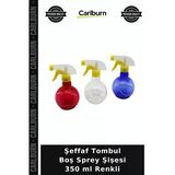 Özel Üretim Pratik Ev Temizliği Şeffaf Tombul Boş Sprey Şişesi - 350 Ml - Püskürtücü Başlık - Renkli