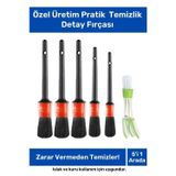Özel Üretim Pratik Islak Kuru Otomobil Oto Araç Araba Klima Temizlik Detay Fırçası 5+1 Set