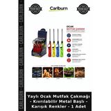 Özel Üretim Pratik Yaylı Ocak Mutfak Çakmağı - Kıvrılabilir Metal Başlı - Karışık Renkler - 1 Adet