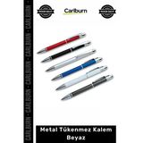 Özel Üretim Promosyon Lüks Şık Logolu Kaliteli Kurumsal Ofis Hediyelik Metal Tükenmez Kalem Beyaz