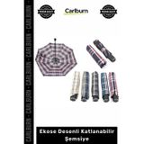 Özel Üretim Rüzgara Dayanıklı Çelik İskelet Su İtici Kaliteli Ekose Desenli Katlanabilir Şemsiye