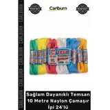 Özel Üretim Sağlam Dayanıklı Kaliteli Esnek Balkon Bahçe Temsan 10 Metre Naylon Çamaşır İpi 24'Lü