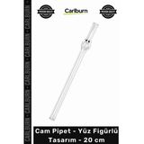 Özel Üretim Sağlıklı Ekolojik Şık Estetik Dekoratif Modern Cam Pipet Yüz Figürlü Tasarım 20 Cm