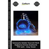 Özel Üretim Samanyolu Galaksi Tasarımlı Renk Ğiştiren Kristal Anahtarlık Pilli Işıklı Uzay Temalı