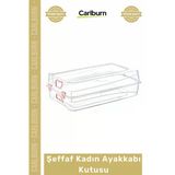 Özel Üretim Şeffaf Plastik Katlanabilir Havalandırma Kanallı Saplı Organizatör Kadın Ayakkabı Kutusu