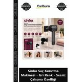 Özel Üretim Shd 1706 800W Hızlı Fön Sinbo Saç Kurutma Makinesi Gri Renk Sessiz Çalışma Özelliği