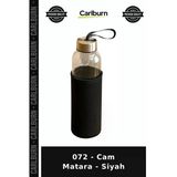 Özel Üretim Şık Günlük Minimal Su Şişesi 072 - Cam Matara - Siyah