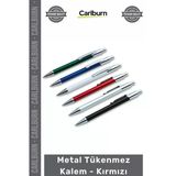 Özel Üretim Şık Ofis Hediyelik Promosyon Logolu Tasarım Dayanıklı Metal Tükenmez Kalem Kırmızı