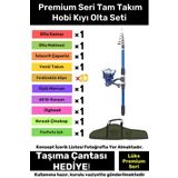 Özel Üretim Şık Taşıma Çantalı Hazır Kurulu Balık Tam Takım Hobi Kıyı Olta Seti - 3m Kamış Hediyeli