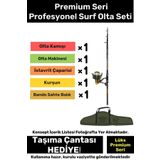 Özel Üretim Şık Taşıma Çantalı Hazır Kurulu Tam Takım Profesyonel Surf Olta Seti - 3m Kamış Hediyeli