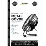 Özel Üretim Siyah Ergonomik Masa Vantilatör Masaüstü Mini Usb Fan Metal Gövdeli Ultra Sessiz