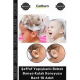 Özel Üretim Su Geçirmez Duş Yüzme Bone Şeffaf Yapışkanlı Bebek Banyo Kulak Koruyucu Bant 10 Adet