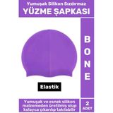 Özel Üretim Su Geçirmez Elastik Yüzücü Havuz Deniz Yüzme Şapkası Yumuşak Silikon Bone 2 Adet