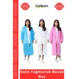 Özel Üretim Su Geçirmez Rüzgar Kesici Unisex Sarı Beyaz Gül Kurusu Uzun Kalın Yağmurluk Büyük Boy