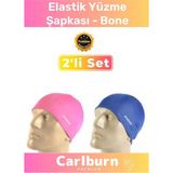 Özel Üretim Su Geçirmez Silikon Yüzücü Havuz Deniz Bonesi Elastik Yüzme Şapkası 2'li Set