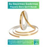 Özel Üretim Su Geçirmez Sızdırmaz Dekoratif 0,50 cm 50 Metre Gold Fayans Arası Derz Şerit Bandı
