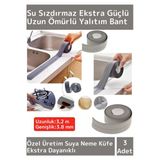 Özel Üretim Su Sızdırmaz Ekstra Dayanıklı Pvc Yağ Kenar Küf Önleyici 3.2m Gri Izolasyon Bant 3 Adet